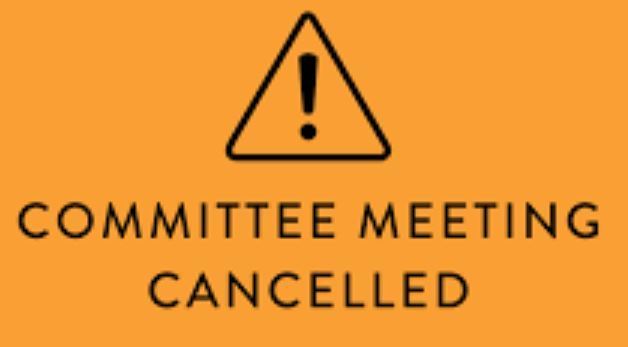 Committee Meetings Cancelled for September 15th